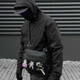 Мужская сумка-мессенджер через плечо Hunter M Black, Оксфорд 1000Д, черная, с Velcro-панелью для патчей - изображение 4