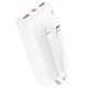 Зовнішній акумулятор Powerbank BOROFONE BJ57A із швидкою зарядкою 22.5 Вт 20000 мАг та вбудованим кабелем Type-C/Lightning Білий - зображення 1