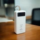 Зовнішній акумулятор Power bank ENERX 40000 мАг PD22,5 Вт із швидкою зарядкою та вбудованими кабелями Micro-USB / Type-C / Lightning / USB Білий - зображення 1