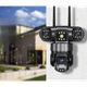 Уличная поворотная IP-камера Nectronix SC-28-4G Камера видеонаблюдения на сим-карте V380PRO три линзы 12MP датчик движения - изображение 4