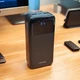 Зовнішній акумулятор Повербанк Power bank LENYES PX342D 30000 мА·год PD22,5W із вбудованим кабелем Lightning USB-C Чорний - зображення 1
