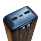Зовнішній акумулятор Повербанк Power bank LENYES PX342D 30000 мА·год PD22,5W із вбудованим кабелем Lightning USB-C Чорний - зображення 5