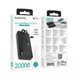 Зовнішній акумулятор Powerbank BOROFONE BJ57A із швидкою зарядкою 22.5 Вт 20000 мАг із кабелями Type-C/Lightning Чорний - зображення 4