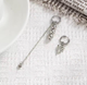 Сережки кільця сердечки з підвісками з сердечками з ланцюжками Срібний (2118*) - зображення 2