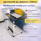 Столик для ноутбука на колесах з регулюванням висоти 70–90 см, 60×40 см, мобільний приставний стіл, чорний - зображення 4