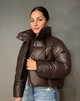 Куртка женская Lady Yep 30083 пуффер короткая глянцевая M коричневая - изображение 1