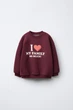 Світшот з текстовим принтом Zara 5643/62 110см Бордовий (0 5643628681110) - зображення 1
