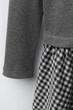 Комбінована сукня в рубчик з картатою спідницею Zara 165/764/ 146см Чорна (0165764070148) - изображение 4