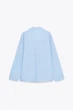 Сорочка zw collection оверсайз з текстурної тканини Zara 4786/175 L Блакитна (04786175044L) - изображение 7