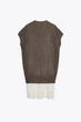 Комбінована трикотажна сукня Zara 2756/110 S Коричнева (02756110737S) - изображение 4