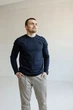 Лонгслів чоловічий однотонний колір темно-синій, розмір 2XL (2147) - зображення 2