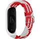 Ремінець для Xiaomi Mi Band 3/4/5/6/7 Elastic Adjustment White/Red - изображение 1