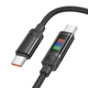 Кабель для заряджання та передачі даних USB Hoco U126 Lantern PD100W/5A Type-C to Type-C нейлонова обплетення, довжина 1.2m Black - зображення 1