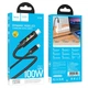 Кабель для заряджання та передачі даних USB Hoco U126 Lantern PD100W/5A Type-C to Type-C нейлонова обплетення, довжина 1.2m Black - зображення 3
