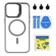 Чохол Premium TPU+PC+Metal Stand Case with MagSafe and Camera Lenses для iPhone 15 Pro Max Grey - изображение 1