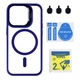 Чохол Premium TPU+PC+Metal Stand Case with MagSafe and Camera Lenses для iPhone 14 Pro Dark Blue - зображення 1
