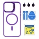 Чохол Premium TPU+PC+Metal Stand Case with MagSafe and Camera Lenses для iPhone 15 Pro Max Plum - изображение 1