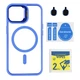 Чохол Premium TPU+PC+Metal Stand Case with MagSafe and Camera Lenses для iPhone 15 Blue - изображение 1