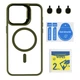 Чохол Premium TPU+PC+Metal Stand Case with MagSafe and Camera Lenses для iPhone 15 Pro Max Green - изображение 1