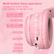 Навушники ONIKUMA Bluetooth Gaming CAT with LED B90 Pink - изображение 4