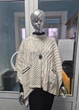 Пончо накидка вязанная с черной окантовкой Lipsy 19645 Молочная One Size - изображение 4
