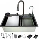 Мийка багатофункціональна Zerix ZH7546-SET-07 Micro Decor Graphite з вбудованим змішувачем з нерж.сталі (ZM5591) - зображення 2