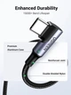 USB-C кабель USB-C Ugreen US335 100 Вт, кут 90 градусів, для iPhone 17/17 Air/17 Pro/17 Pro Max/16, MacBook Pro 2022, iPad Pro 2022, Samsung Galaxy S25/S24/Z Fold, Google Pixel, Switch, 1м Black (70696) - зображення 4