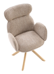 Крісло для відпочинку Halmar V-CH-K/585-KR-C.BEŻOWY/D.NATURALNY Обертове Бежеве (5905248136564) - зображення 1