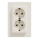 Розетка Schneider Electric ASFORA с заземлением двойная крем 16А (EPH9900123) - изображение 1