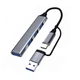USB-хаб XON SmartHub 4 в 1 (USB3.0 + 3хUSB2.0) Серый (UHHXM041332G 4418) - изображение 4