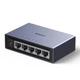 Комутатор некерований Ugreen CM633 5 портів Gigabit Ethernet 10/100/1000 Мбіт/с Алюмінієвий Чорний (15641EU) - зображення 1