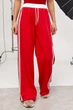 Широкие спортивные штаны с лампасами Lurex Красный L (5103) - изображение 1