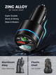 FM передатчик для авто BC61 A2 Bluetooth 5.3 металлический быстрая зарядка PD 30 Вт QC3.0 18 Вт hands-free шумопоглощение синий (BC61-A2) - изображение 2