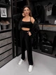 Жіночий велюровий костюм (кофта+топ+штани) Uaclothes 42-44 Чорний (like36936-173631349) - изображение 1
