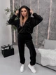 Жіночий велюровий костюм (кофта+топ+штани) Uaclothes 42-44 Чорний (like36936-173631349) - изображение 2
