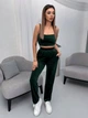Жіночий велюровий костюм (кофта+топ+штани) Uaclothes 46-48 Зелений (like36937-173641350) - изображение 3