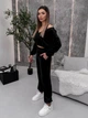 Жіночий велюровий костюм (кофта+топ+штани) Uaclothes 42-44 Чорний (like36936-173631349) - изображение 7