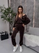 Жіночий велюровий костюм (кофта+топ+штани) Uaclothes 42-44 Коричневий (like36938-173651349) - изображение 2