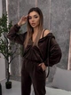 Жіночий велюровий костюм (кофта+топ+штани) Uaclothes 42-44 Коричневий (like36938-173651349) - изображение 5