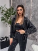 Жіночий велюровий костюм (кофта+топ+штани) Uaclothes 42-44 Графітовий (like36934-173611349) - изображение 9