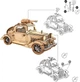 Деревянный 3D-пазл конструктор Ретро автомобиль Robotime Vintage Car TG504 (164 детали) - изображение 3