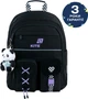 Рюкзак шкільний Kite Education 584M для дівчинки Чорний 39.5x29x13см 13 л легкий Ортопедичний 1-4 клас спинка Ergo Kids (K26-584M-2) - зображення 3