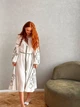 Жіноча вишита сукня MOTYV «Верховина» біла із зеленим орнаментом — лляна сукня-вишиванка для розписки | Розмір M - изображение 8