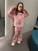 Костюм с брюками клеш и кофтой на молнии с розовым лампасами 110 см - изображение 6