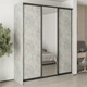Шкаф-купе трехдверный MebelStar Стандарт BG 2ДСП/Зеркало 200x45x240 см Бетон (MBS-8702) - изображение 1