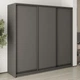 Шкаф-купе трехдверный MebelStar Стандарт BG 3ДСП 220x45x210 см Антрацит (MBS-8236) - изображение 1