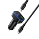 Автомобільний зарядний пристрій Hoco Z63B USB/ Type-C PD QC 48W c дисплеєм black + кабель Type-C to Type-C - зображення 3