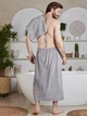 Банная юбка для мужчины микрофибра 85х150 Светло-серый (Д-novo-m-sauna-0045) - изображение 3