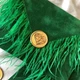 Конверт оксамитовий з підкладкою 15 х 11 см з магнітом печаткою та пір'ям зелений - зображення 4
