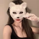 Хутряна пухнаста 3D маска кота лисиці для квадробіки котик косплей фуррі фурсьют фурри аніме квд біла - изображение 4